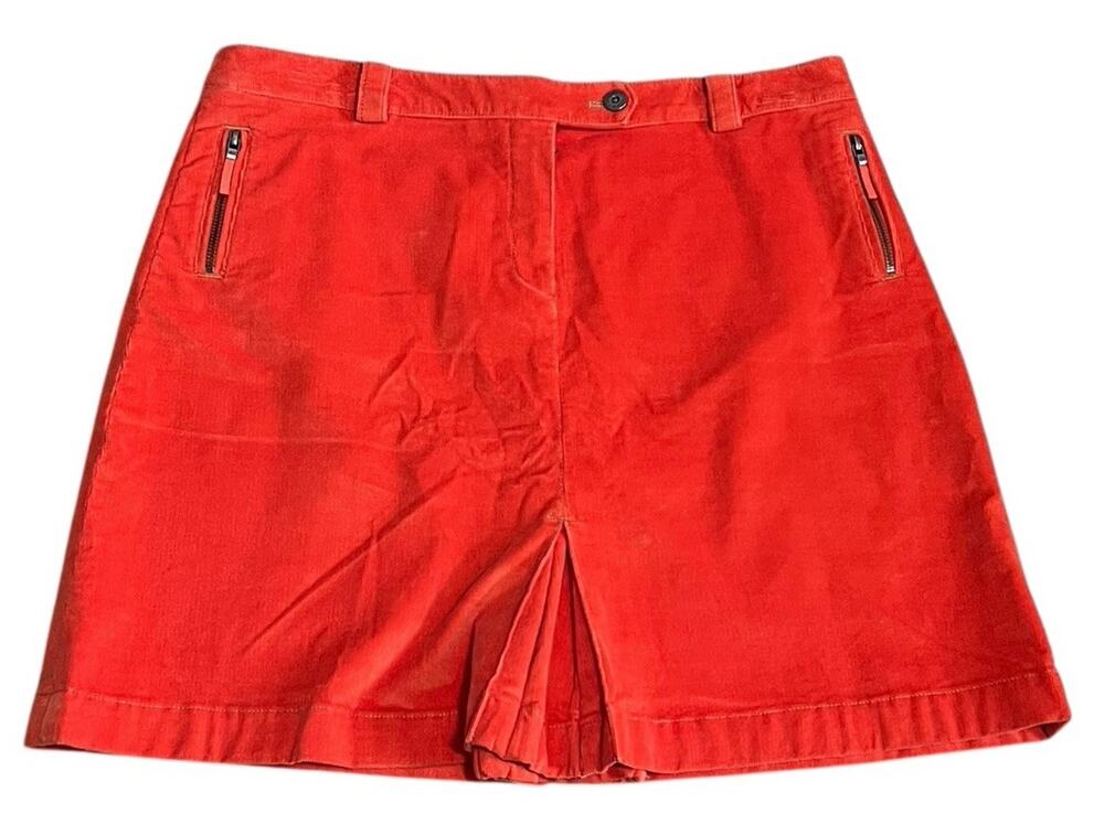 Brooks Brothers Corduroy Mini Skirt Coral Womens 14 Golf Sport Casual